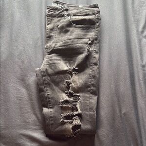 American Eagle Outfitters Black Skinny Jeans Distressed Style